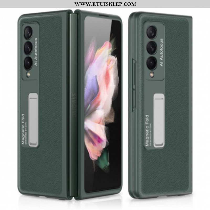 Etui do Samsung Galaxy Z Fold 3 5G Gkk Wsparcie Skóry Liczi